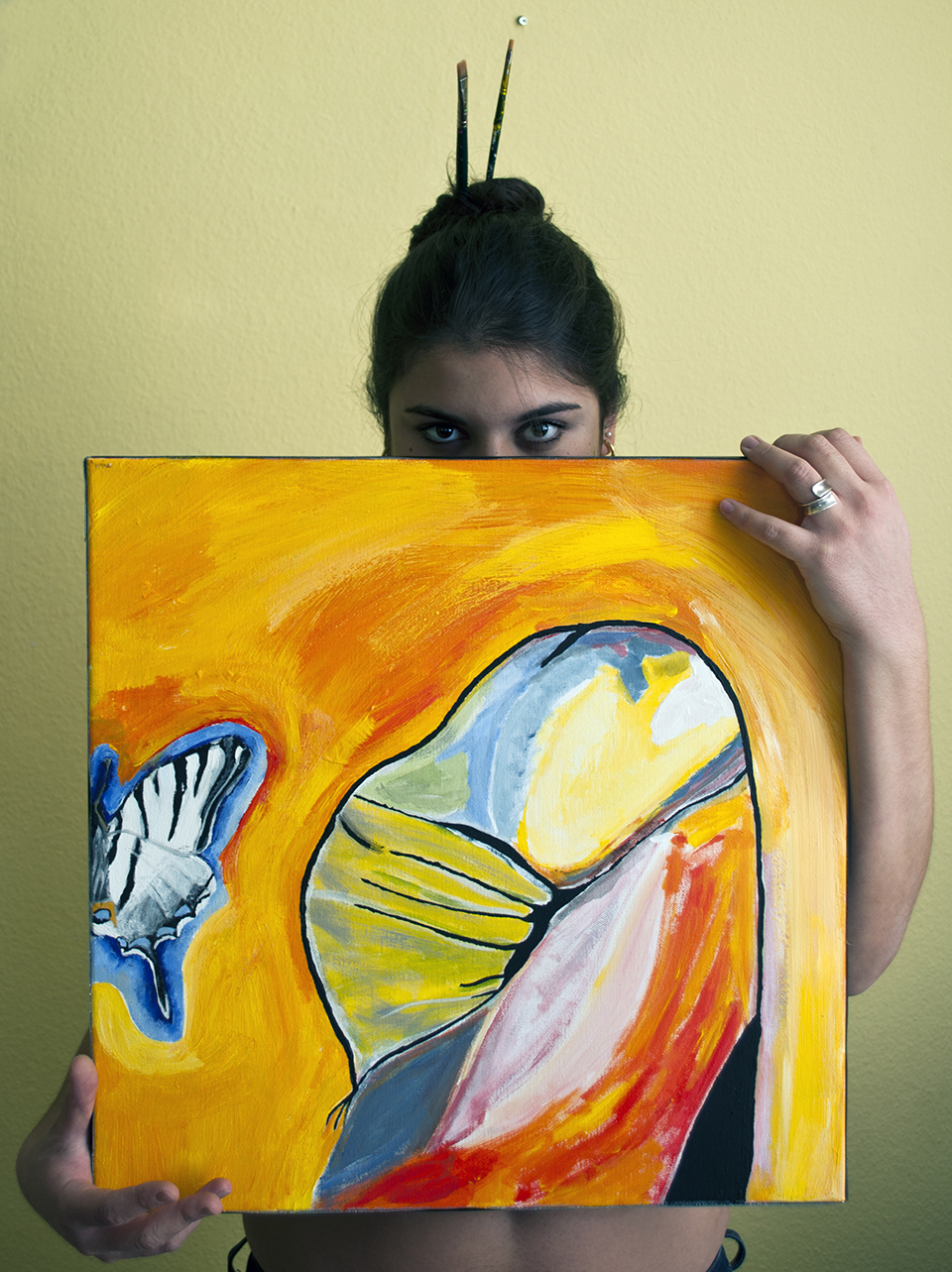 mariposa traicionera, acryl on canvas